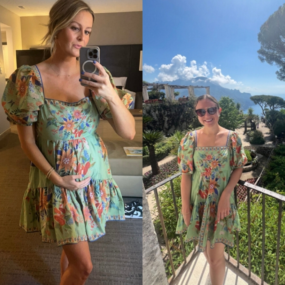 FARM Rio Green Floral Puff-Sleeve Mini Dress - Picture 5 of 16